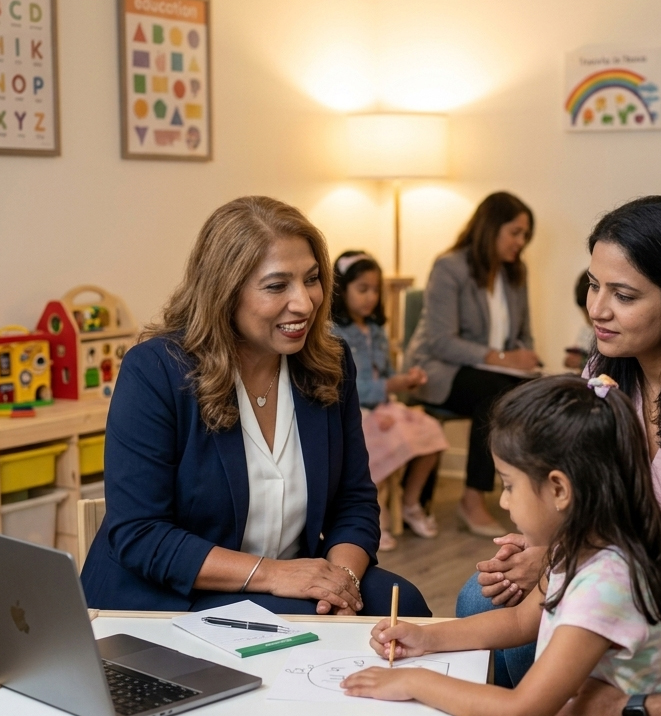 Teacher working one-on-one with a young student on personalized academic support